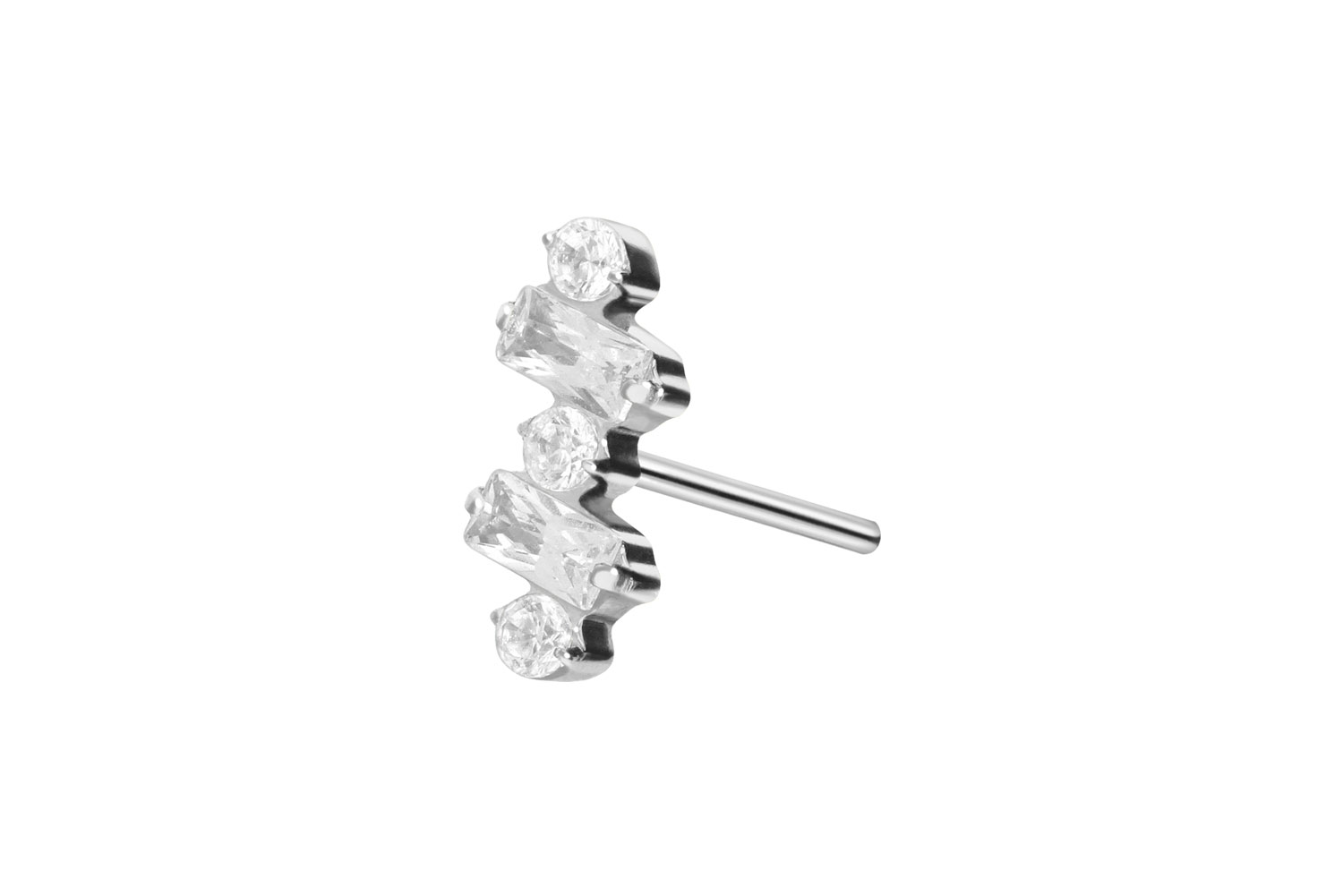 Titan Aufsatz mit Push Pin EINGEFASSTE KRISTALLE von Piercingline